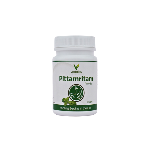 Vedalay Pittamritam Powder – Natural Acidity Relief, Heartburn Soother & Cooling Digestive Support (100g)